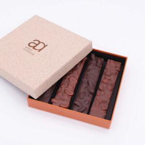 Barres crunchy praliné sans sucre artisanales à Bruxelles